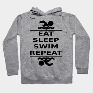 Eat, Sleep, Swim, Repeat (black) Hoodie